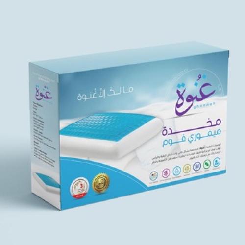مخدة غُنوة من الميموري فوم مع طبقة الجل الباردة 60x40x13 سم