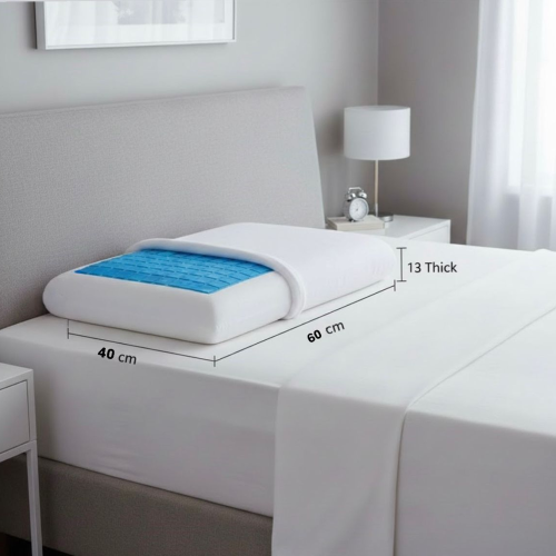 مخدة غُنوة من الميموري فوم مع طبقة الجل الباردة 60x40x13 سم