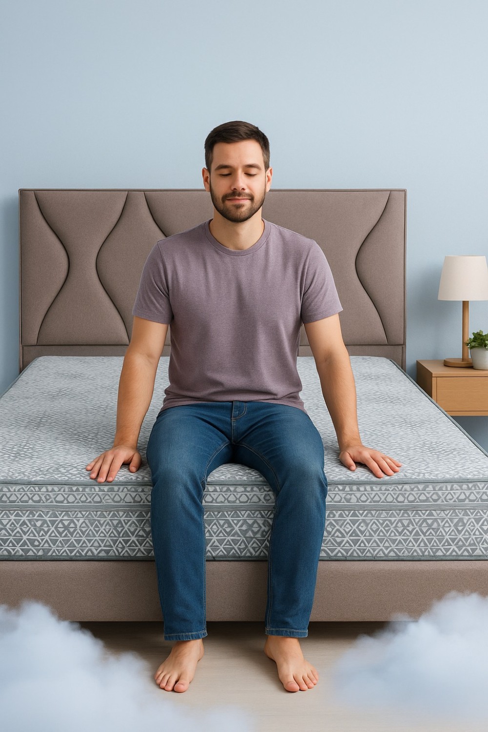 مرتبة طبية مع طبقة الميموري فوم قياس 90*200  سم