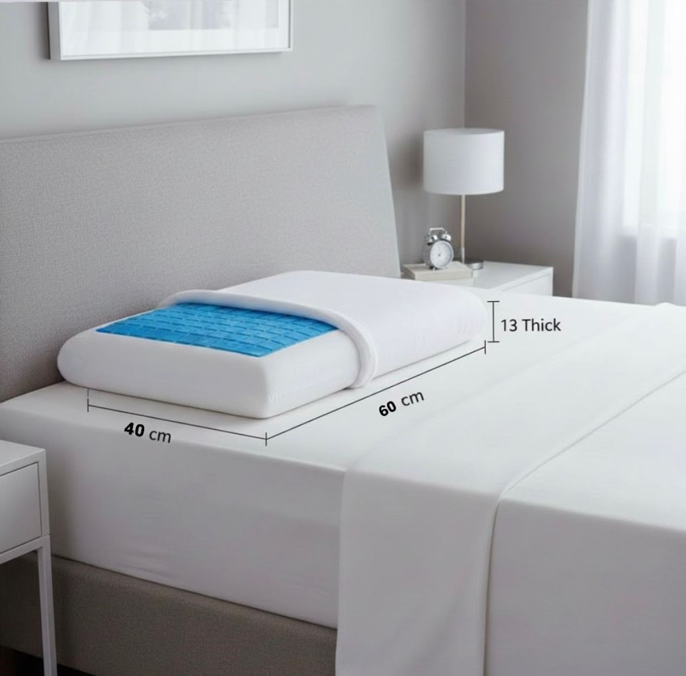 مخدة غُنوة من الميموري فوم مع طبقة الجل الباردة 60x40x13 سم