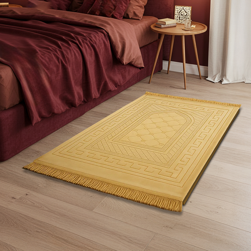 سجادة صلاه ( راحة) مع طبقة فوم ناعم 2 سم - بني فاتح