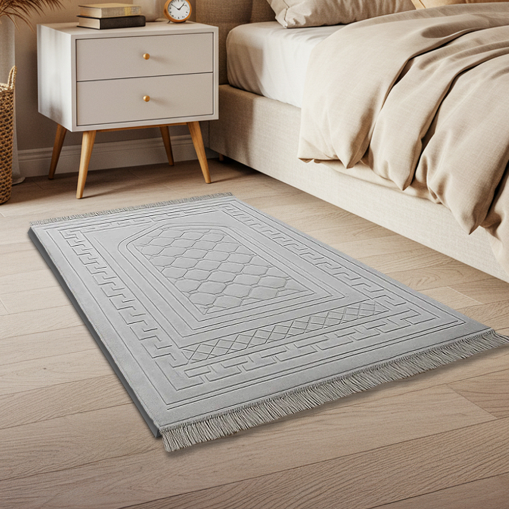 سجادة صلاه ( راحة) مع طبقة الميموري فوم 5 سم - رصاصي