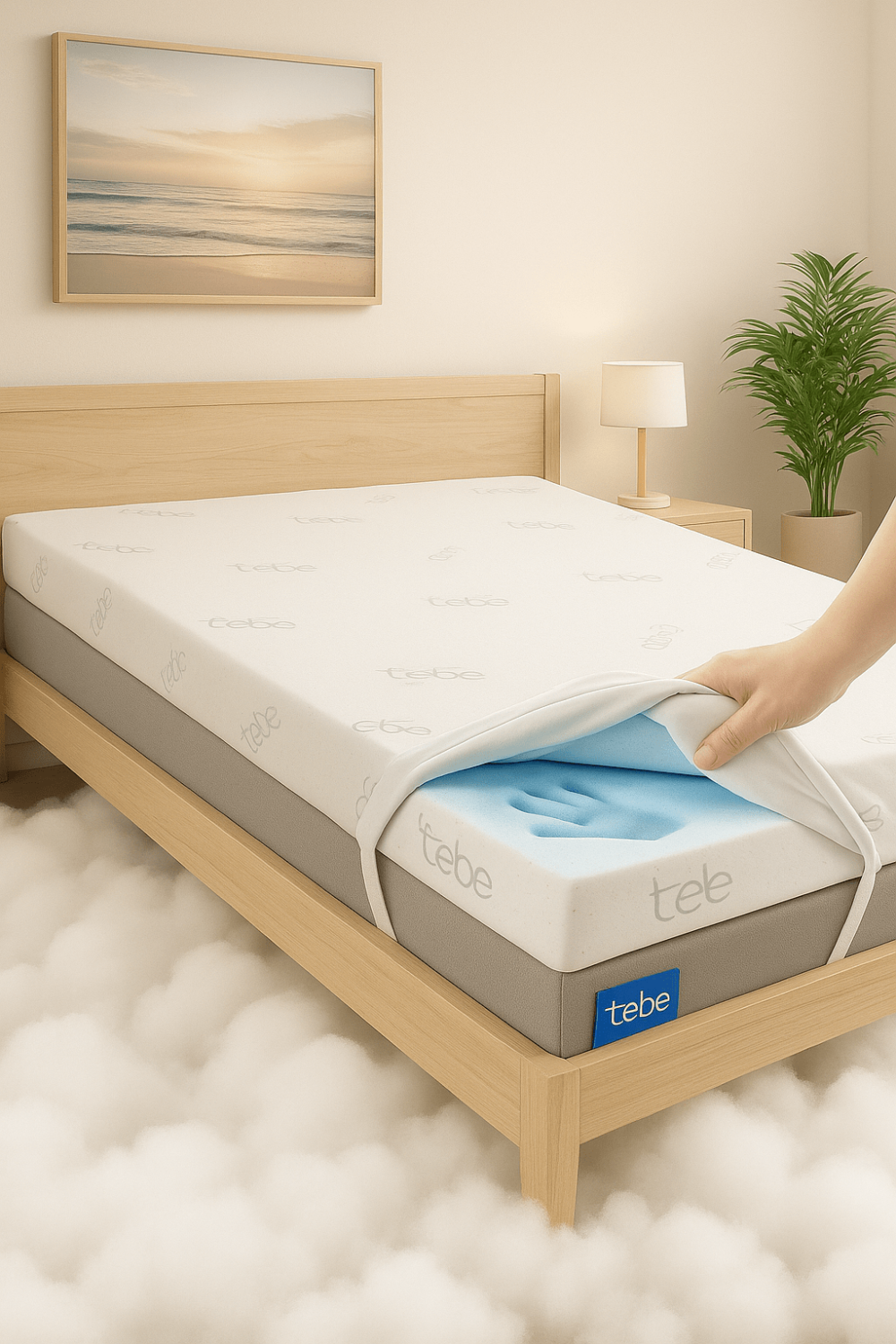 لباد ميموري فوم  كنج - 180*200 ارتفاع 5 سم (ماركة TEBE)