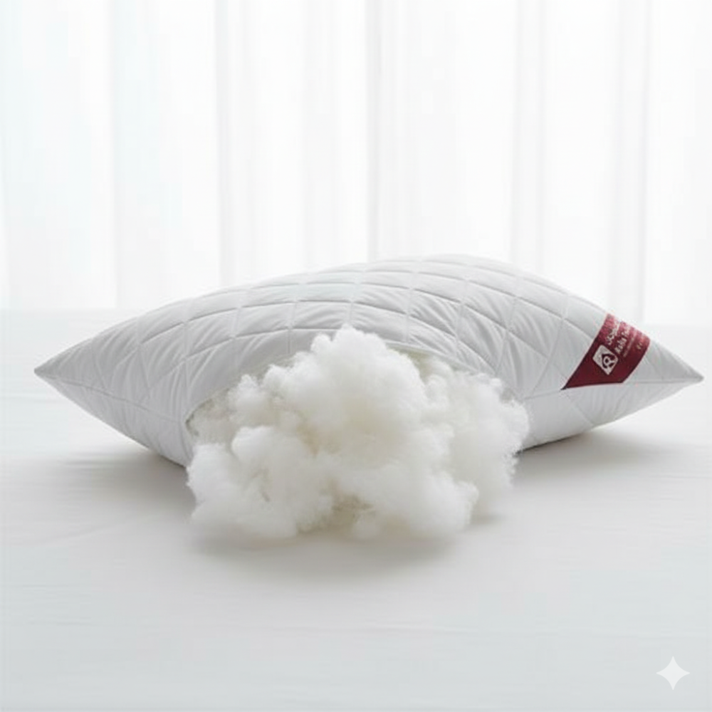 مخدة فندقية قماش مبطن وحشوة  الفايبر الناعم 50*70 سم