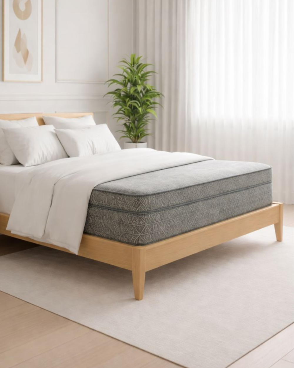 مرتبة إسفنج  HR قاسي مع طبقة الميموري فوم ارتفاع 28سم